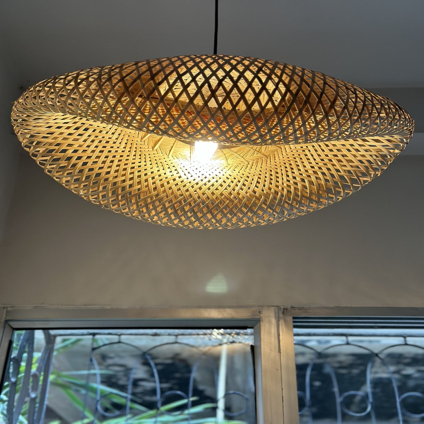 Bamboo Weaved Lemonade Curved Light Holder