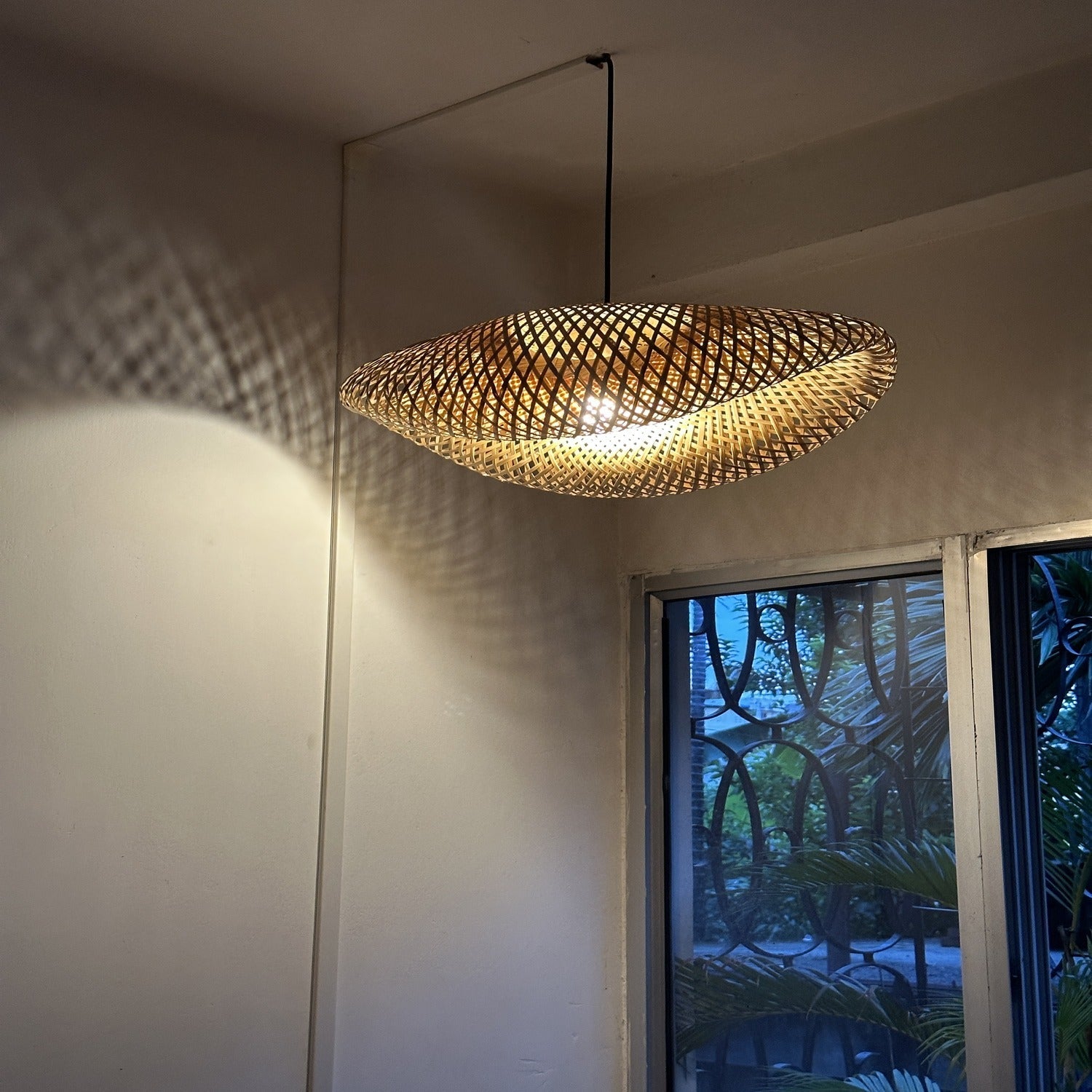 Bamboo Weaved Lemonade Curved Light Holder