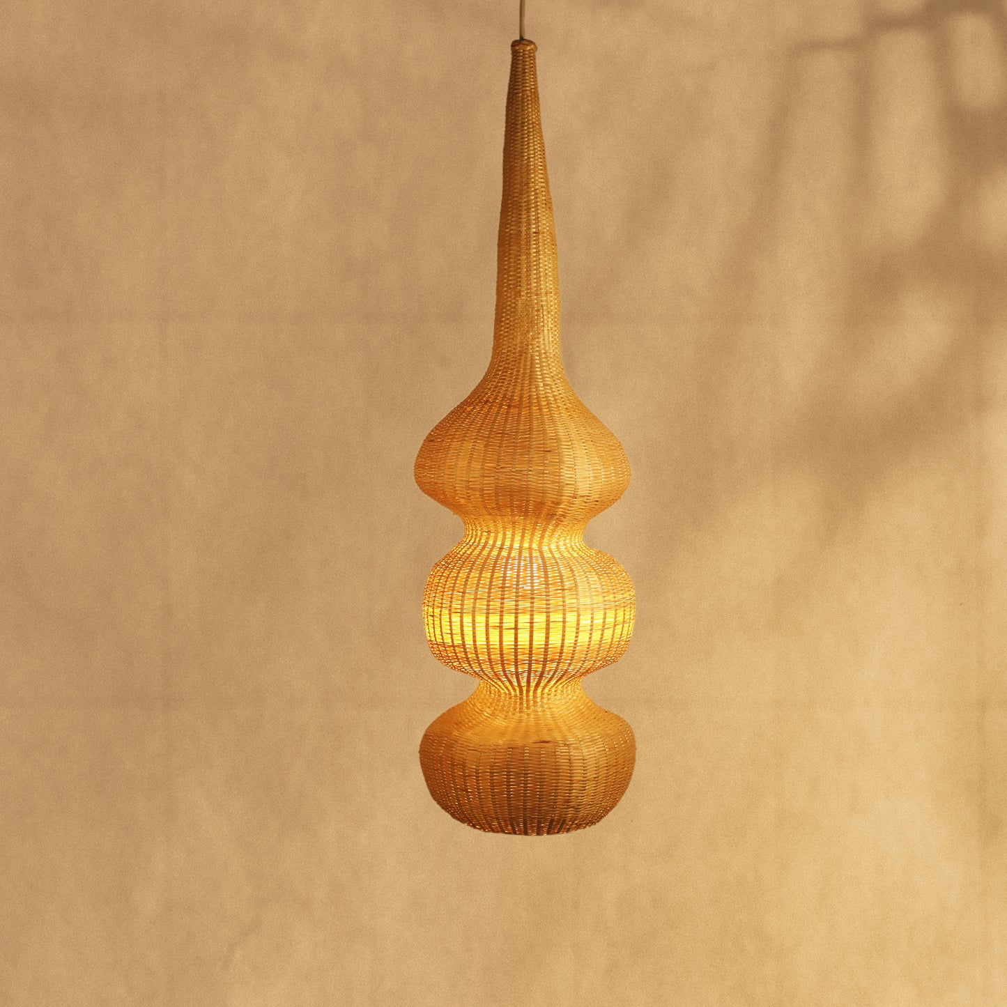 Handmade Weaved Bamboo Shrine Light Holder