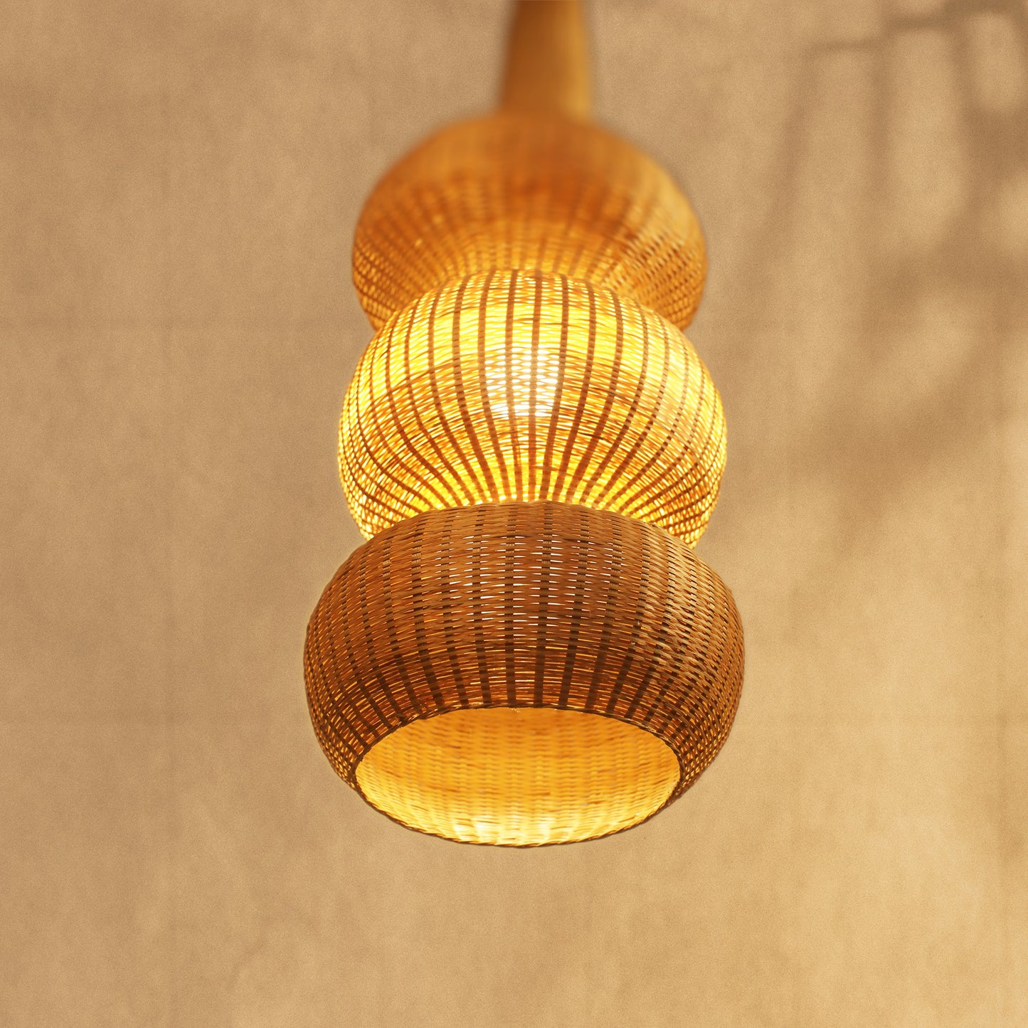 Handmade Weaved Bamboo Shrine Light Holder