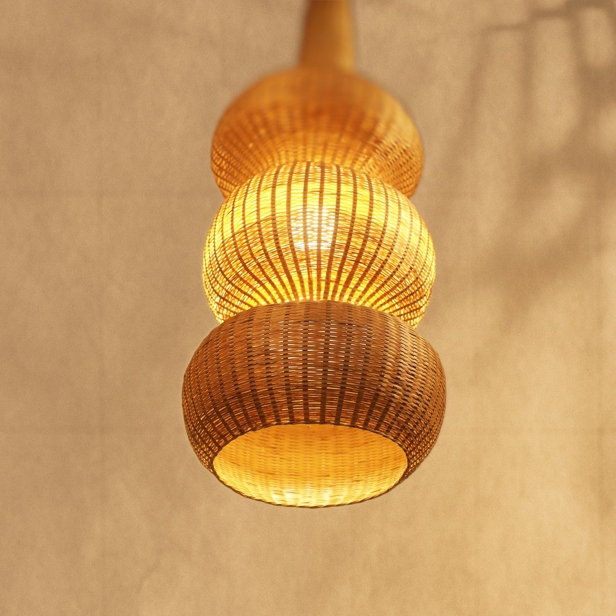 Handmade Weaved Bamboo Shrine Light Holder