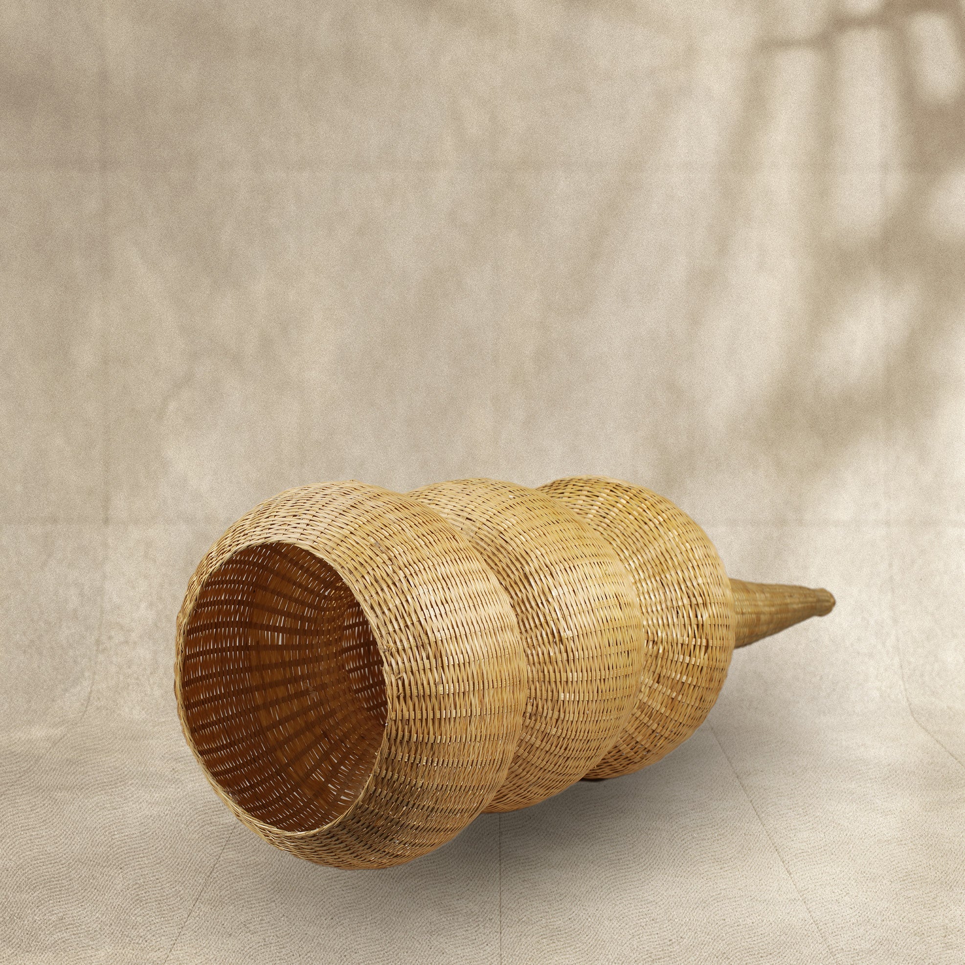 Handmade Weaved Bamboo Shrine Light Holder