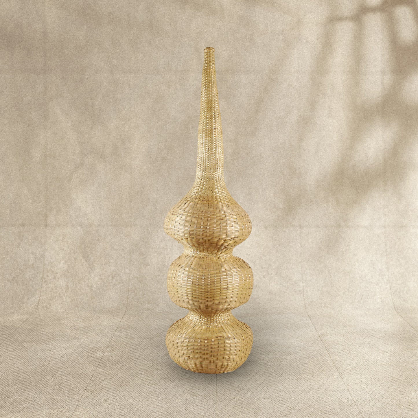 Handmade Weaved Bamboo Shrine Light Holder