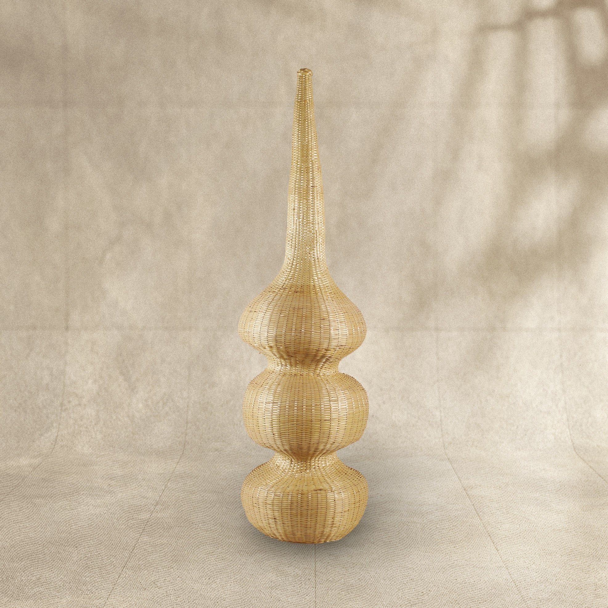 Handmade Weaved Bamboo Shrine Light Holder