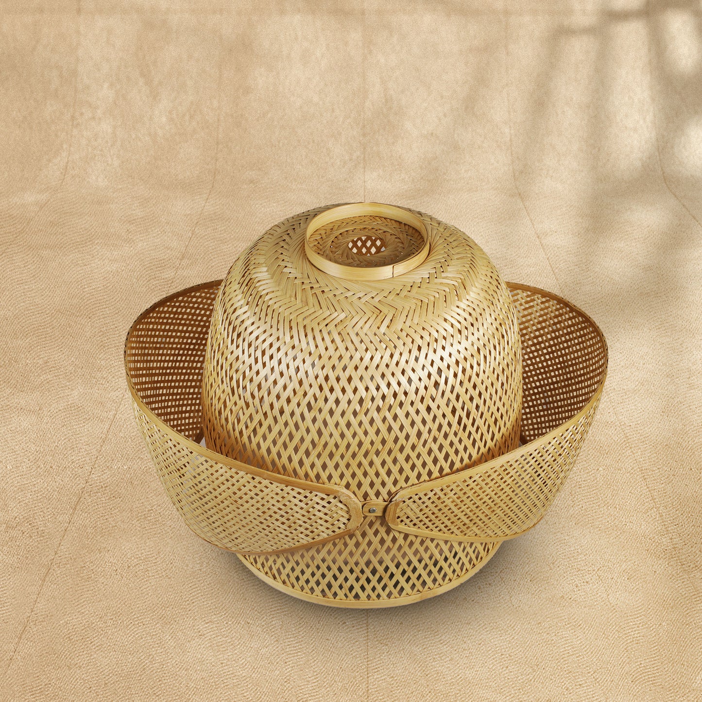 Handmade Bamboo Weaved Peek-a-Boo Light Holder