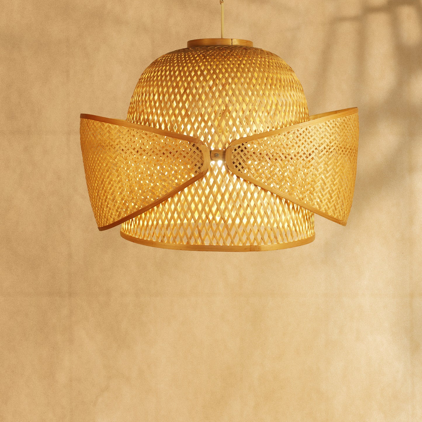 Handmade Bamboo Weaved Peek-a-Boo Light Holder