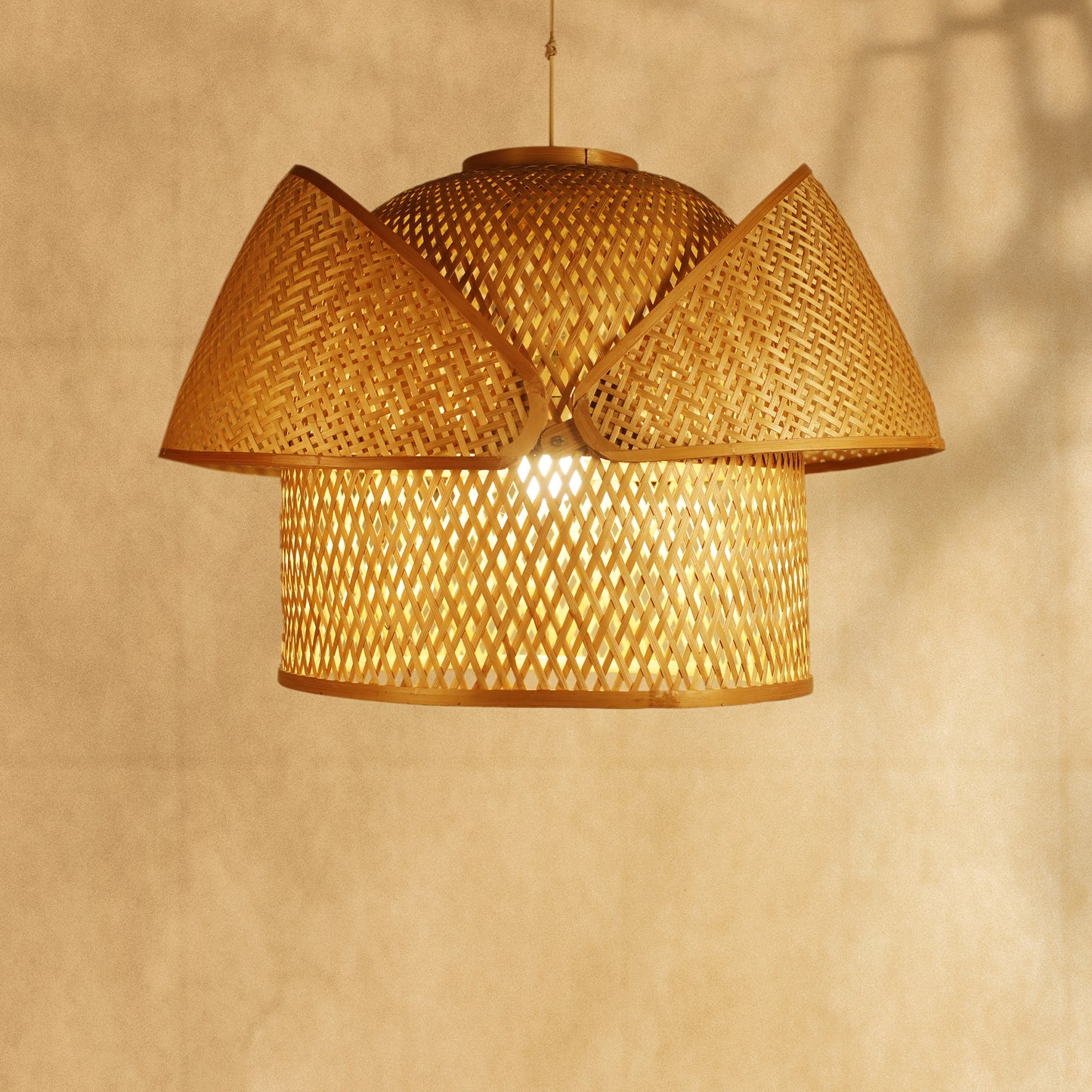 Handmade Bamboo Weaved Peek-a-Boo Light Holder