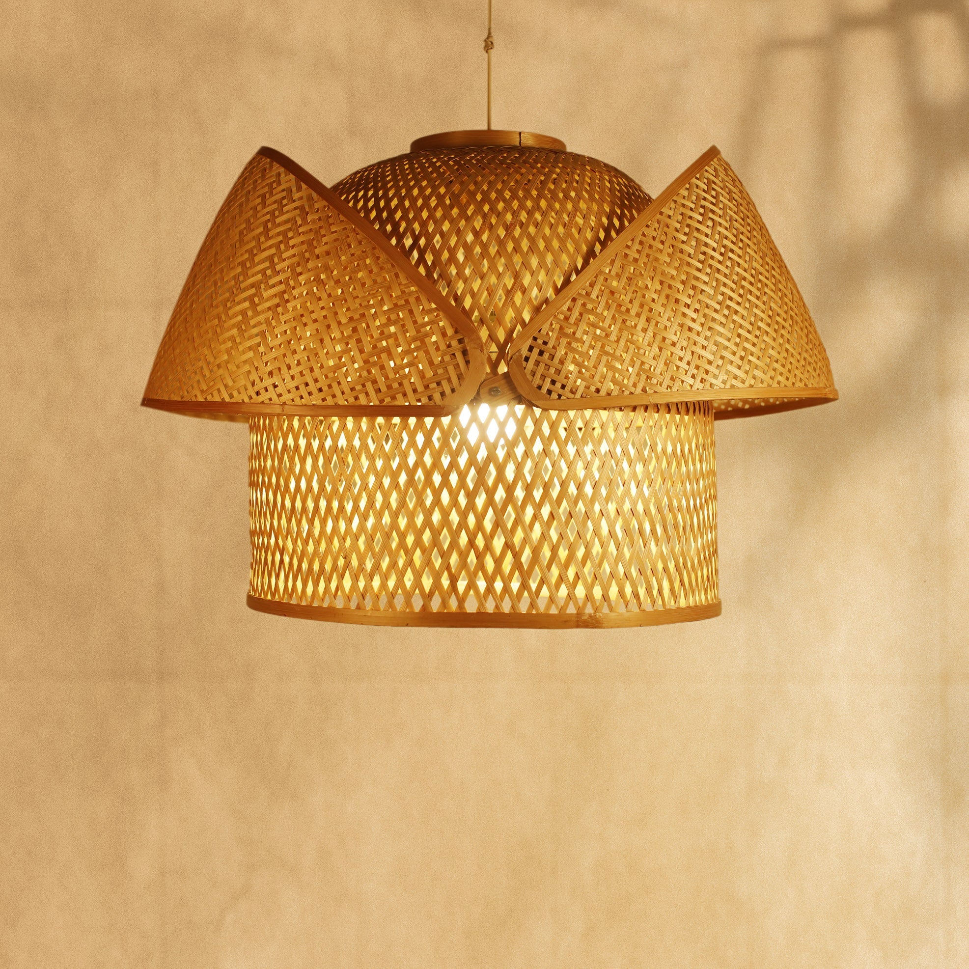 Handmade Bamboo Weaved Peek-a-Boo Light Holder