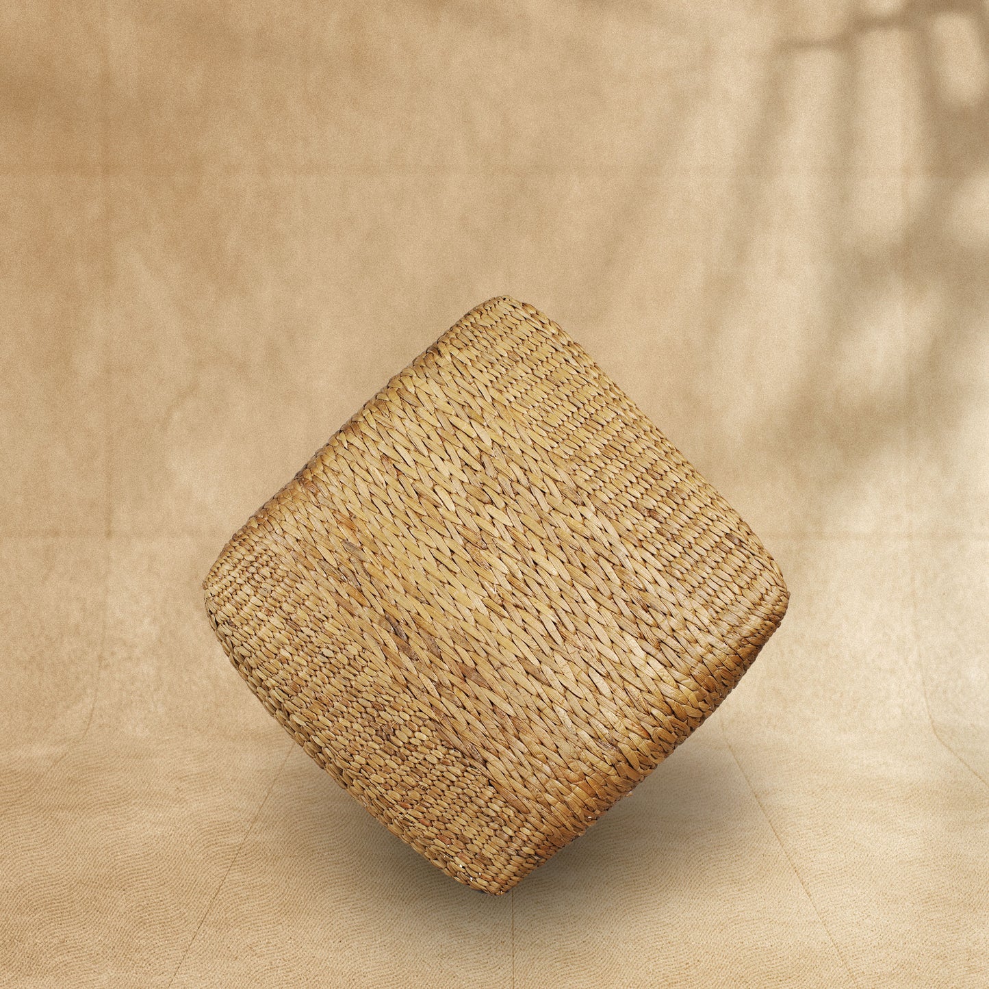 Handmade Rectangle Water Hyacinth Pouffe