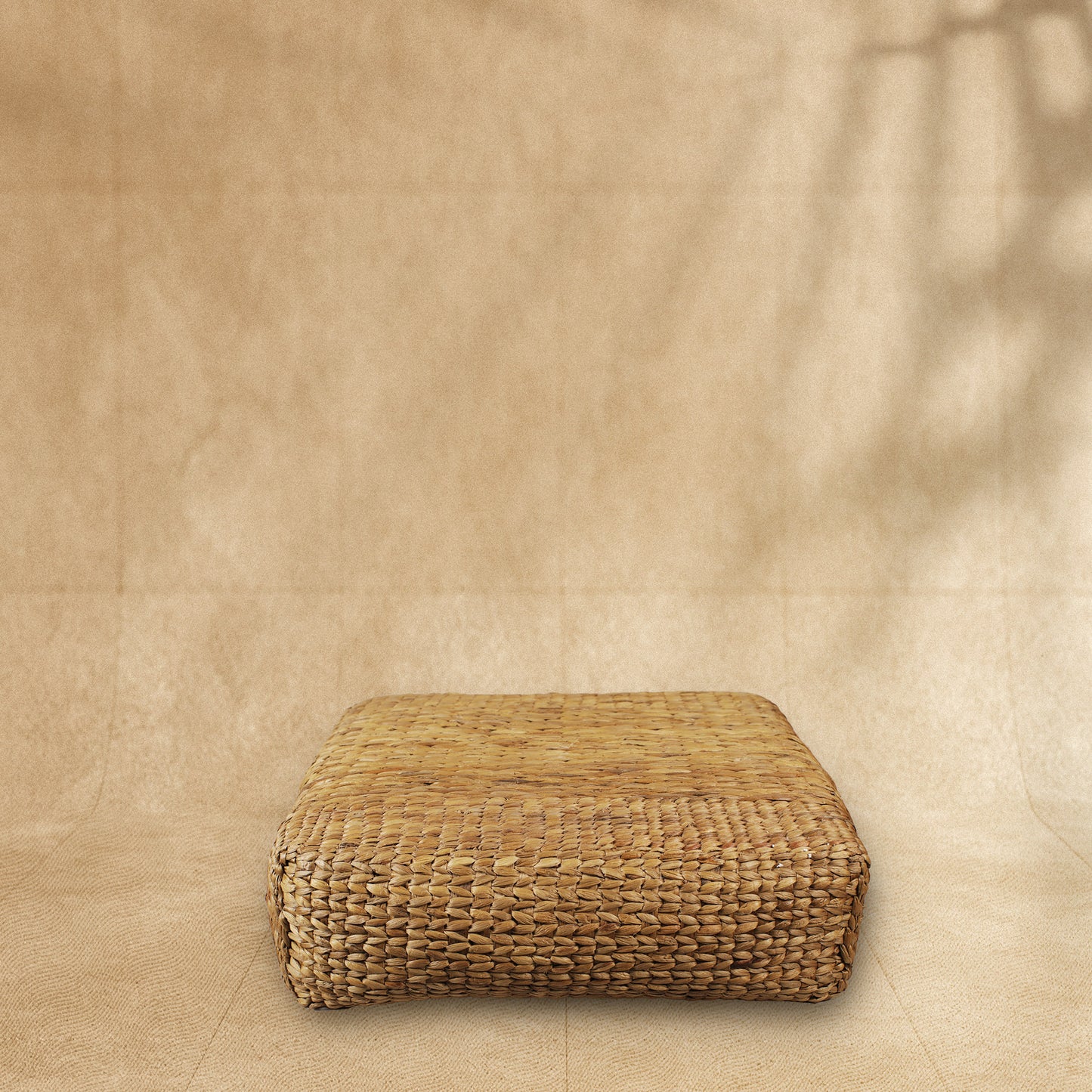 Handmade Rectangle Water Hyacinth Pouffe