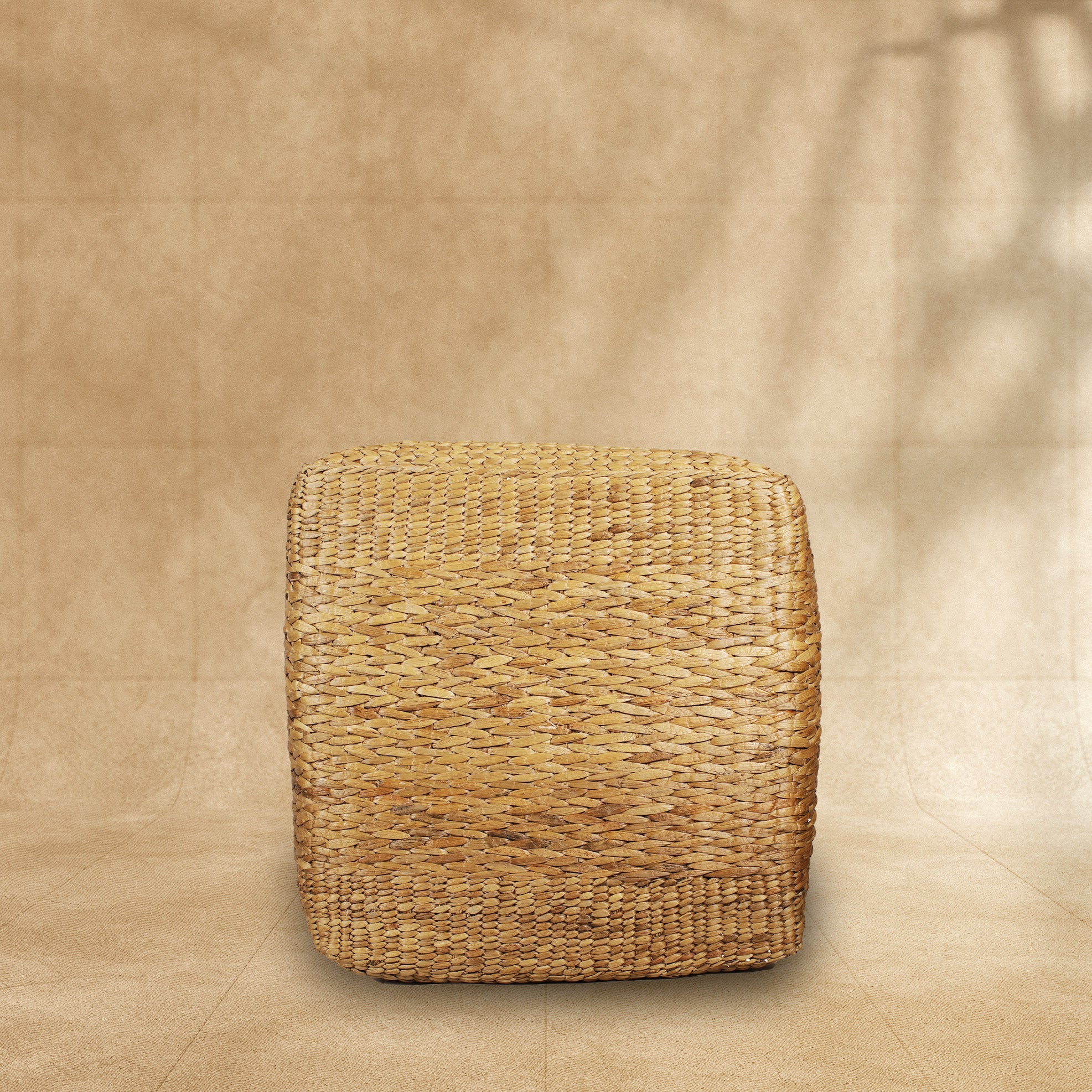 Handmade Rectangle Water Hyacinth Pouffe
