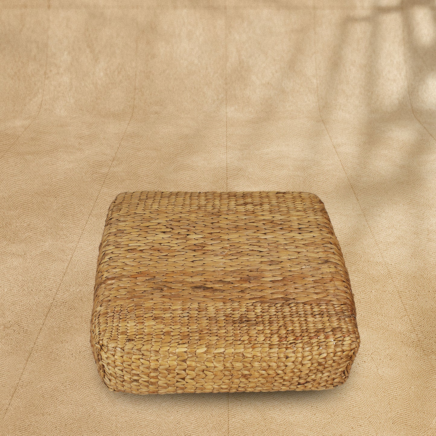 Handmade Rectangle Water Hyacinth Pouffe