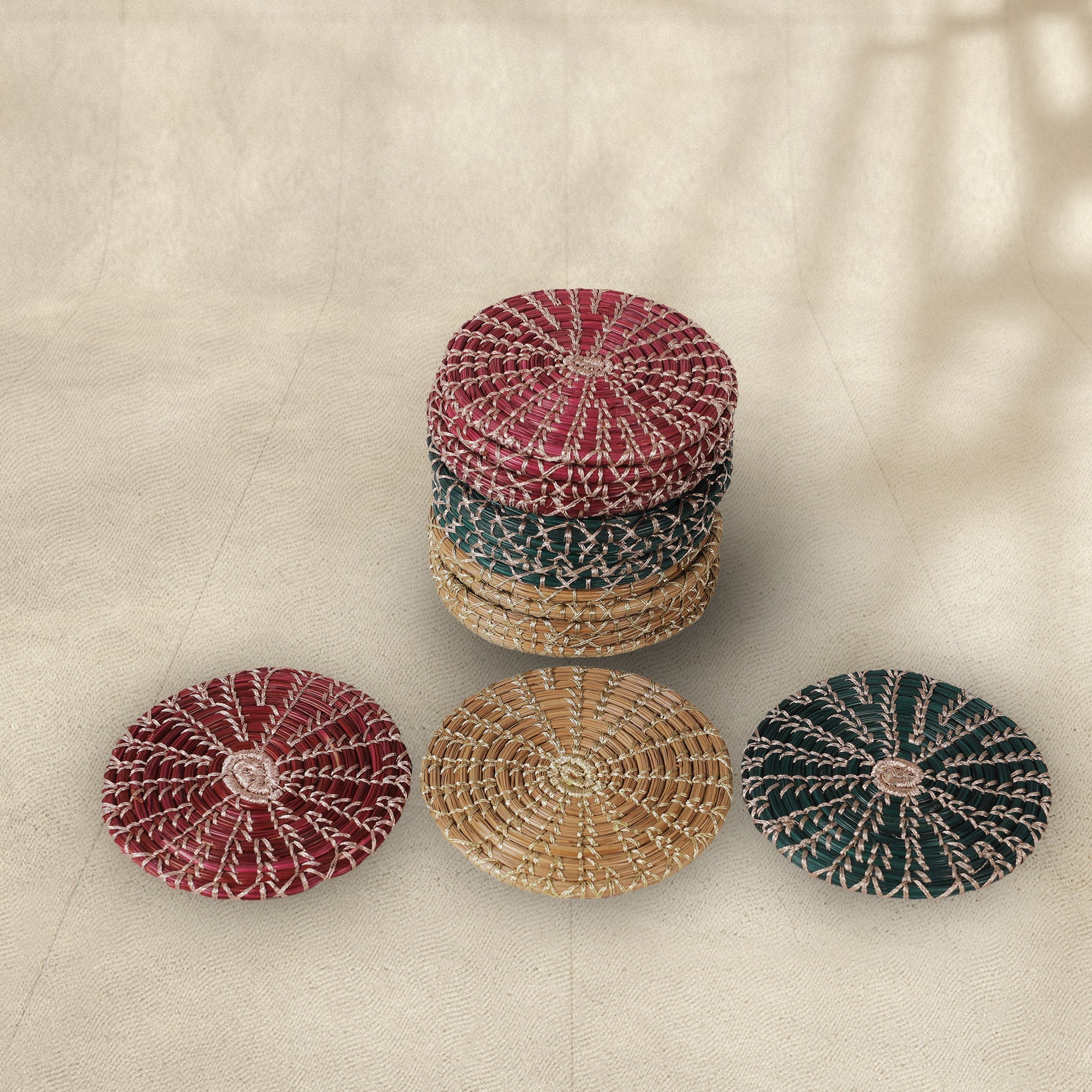 Handmade Pine Flat Coasters (Set of 6)