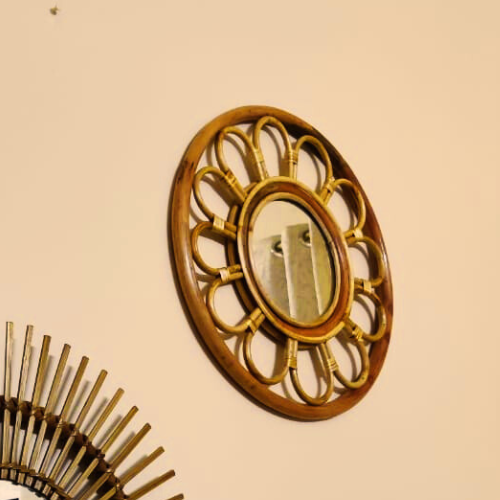 Handcrafted Artisan Sunflower Mirror