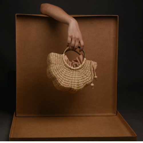 The Poppy Natural Bag (Lilac & Peach)