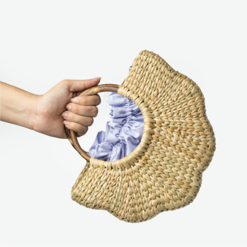 The Poppy Natural Bag (Lilac & Peach)