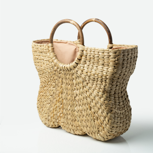 The Ringlet Natural Bag (Beige ,Lilac & Peach)