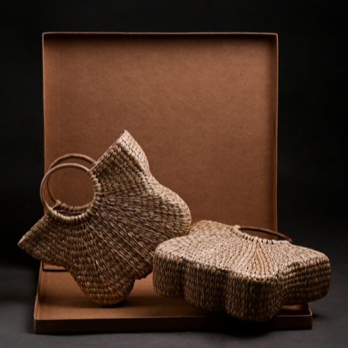 The Ringlet Natural Bag (Beige ,Lilac & Peach)