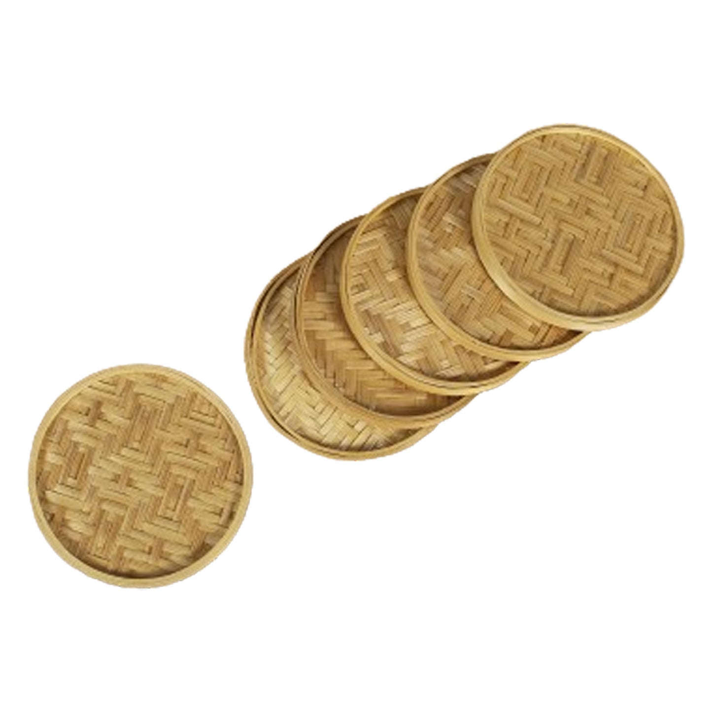 Handmade Bamboo Coasters ( Set of 6 )