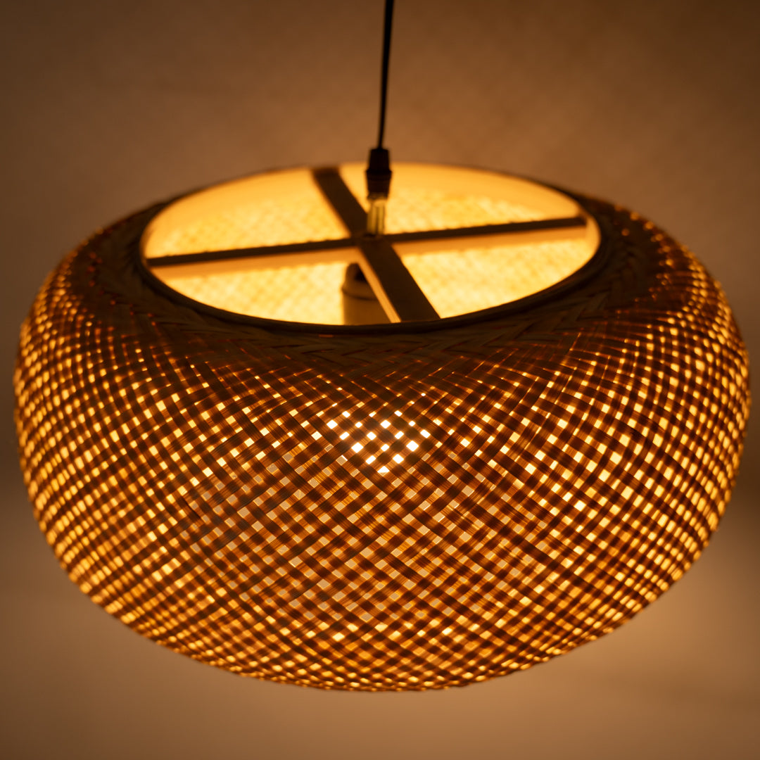 Bamboo Weaved Halo Glow Light