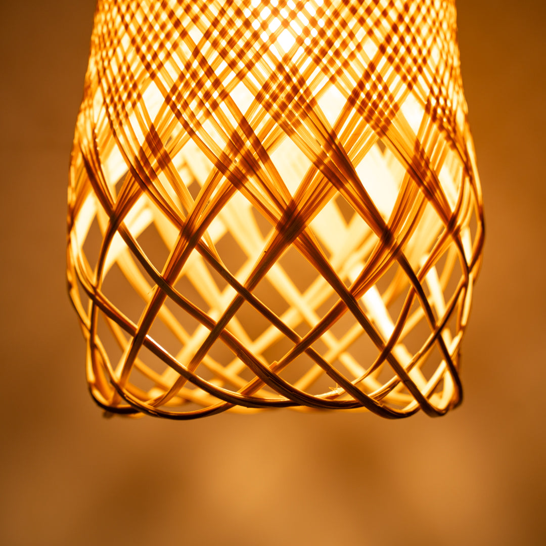 Handmade Bamboo Twirl Pendant light