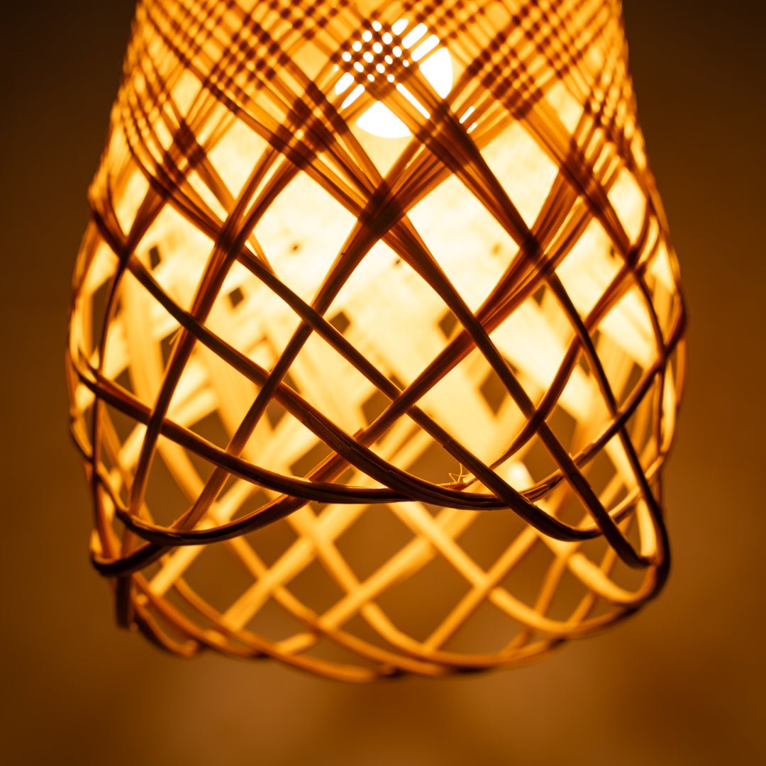 Handmade Bamboo Twirl Pendant light
