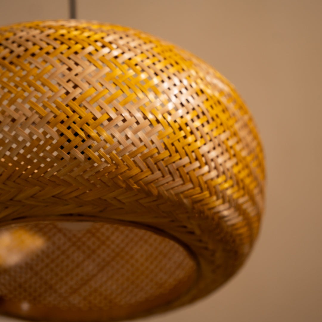 Bamboo Weaved Halo Glow Light