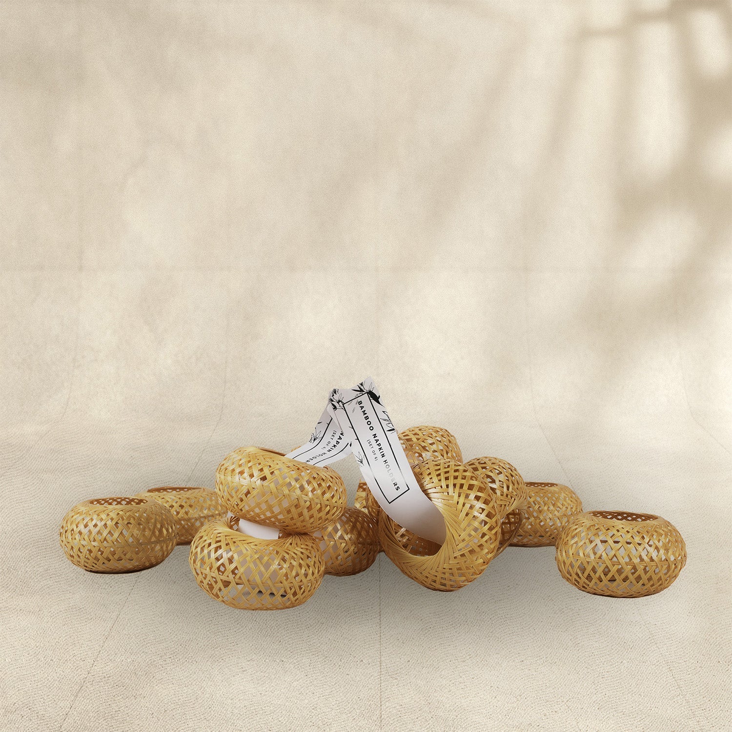 Handmade Bamboo Napkin Holder (Set of 6)