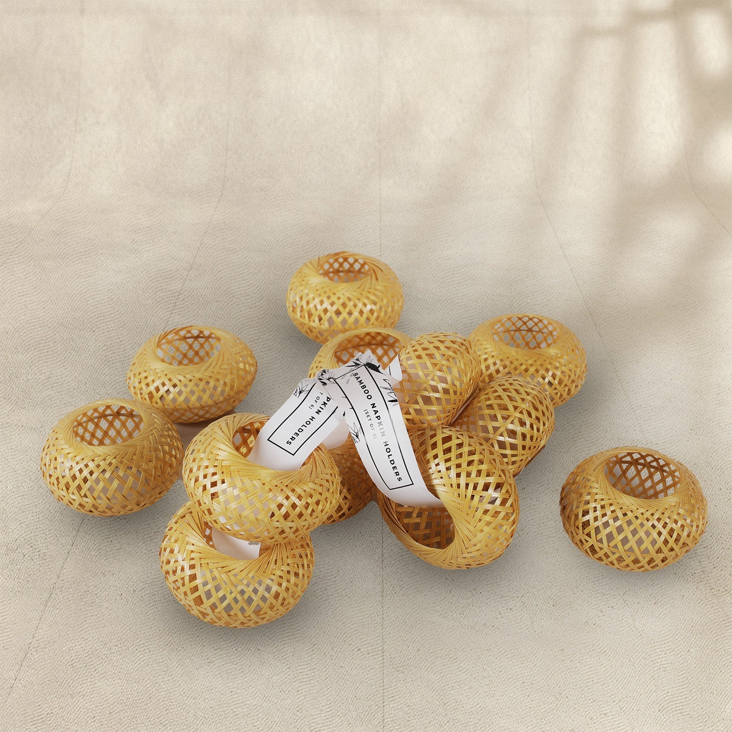 Handmade Bamboo Napkin Holder (Set of 6)