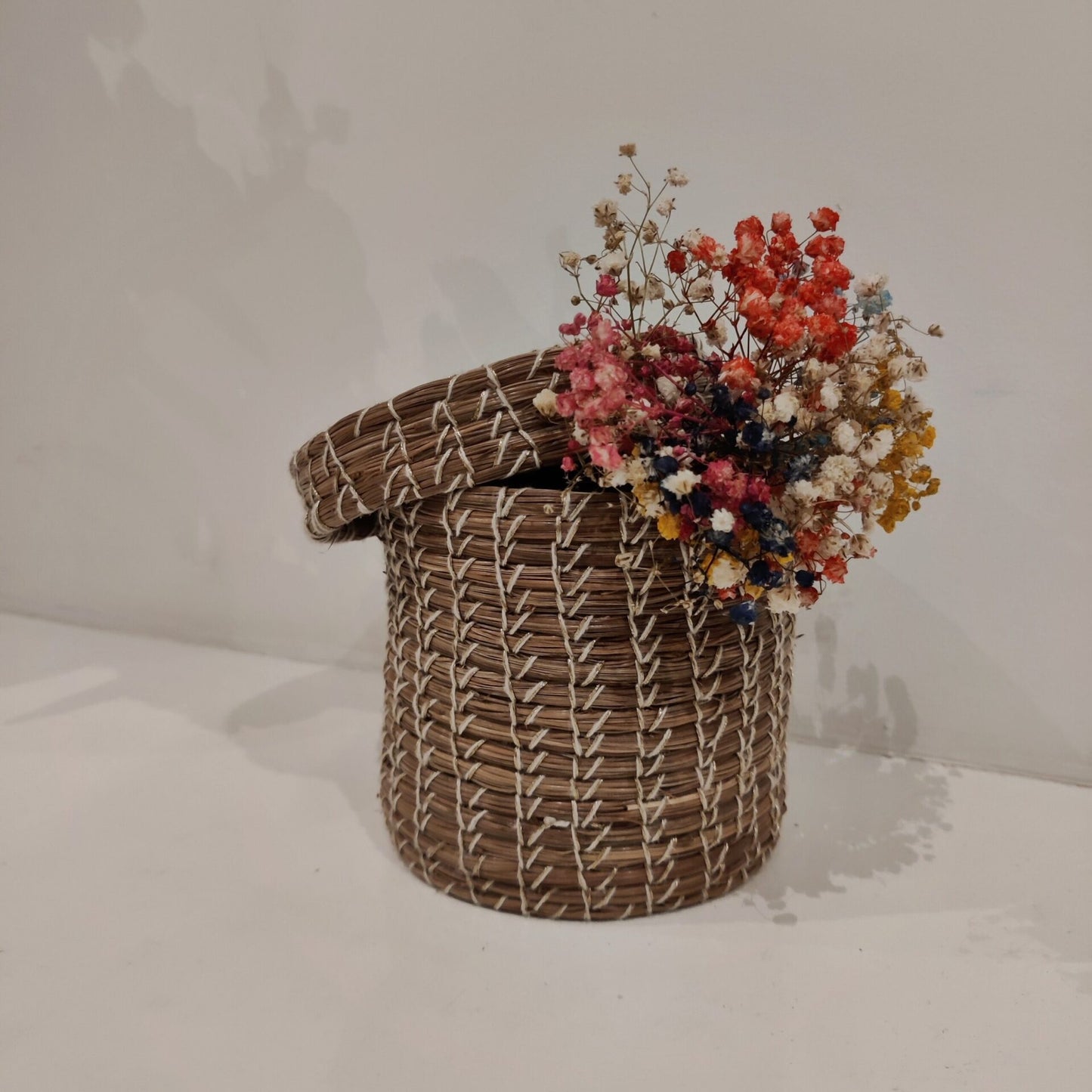 Handmade Pine Hug Storage Basket with Lid