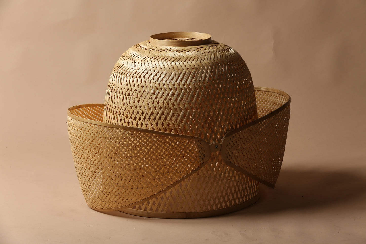 Handmade Bamboo Weaved Peek-a-Boo Light Holder