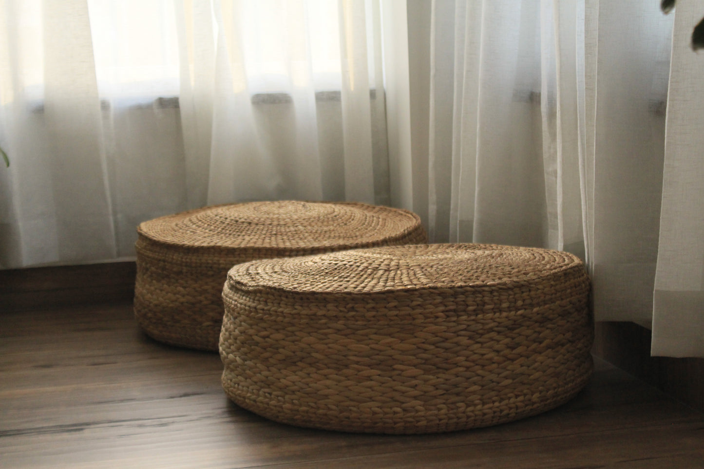 Water Hyacinth Pouffe 24 inch