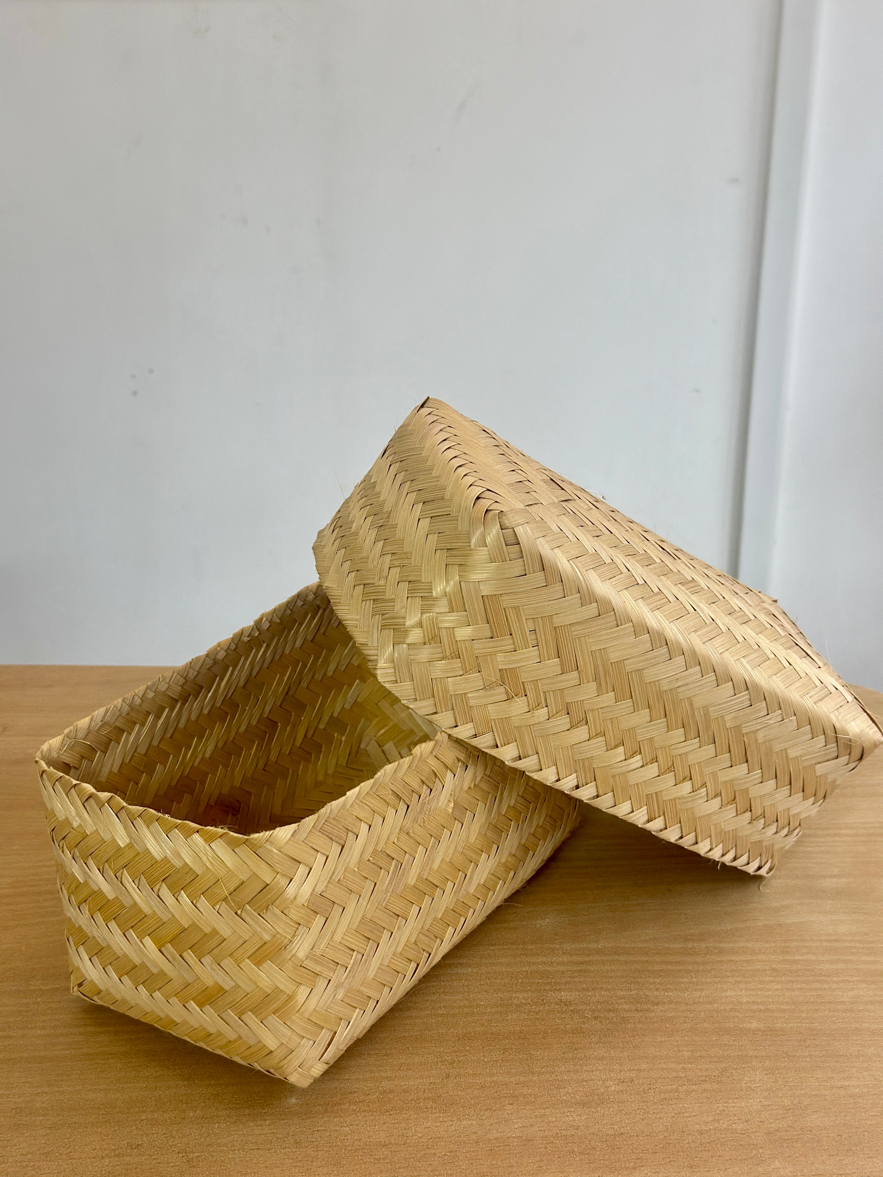 Rectangular Bamboo Basket with lid
