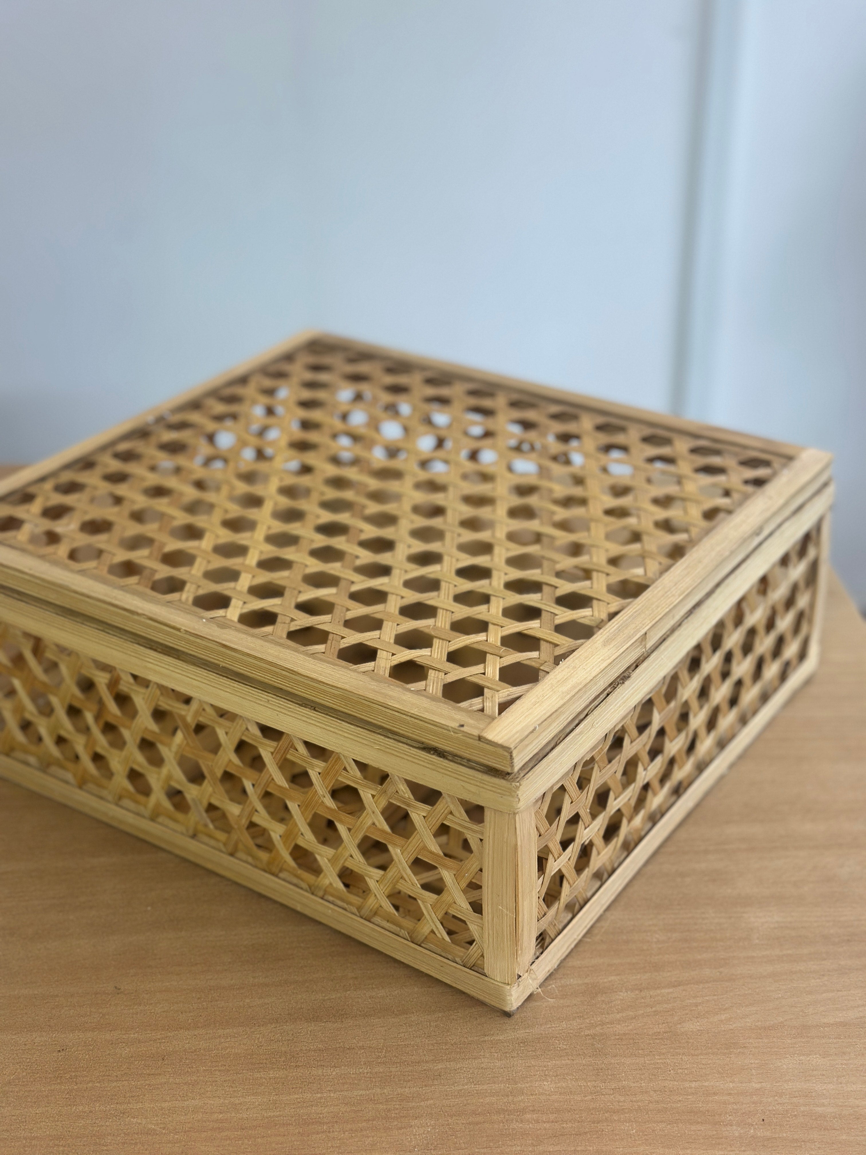 Square Bamboo Box with Lid