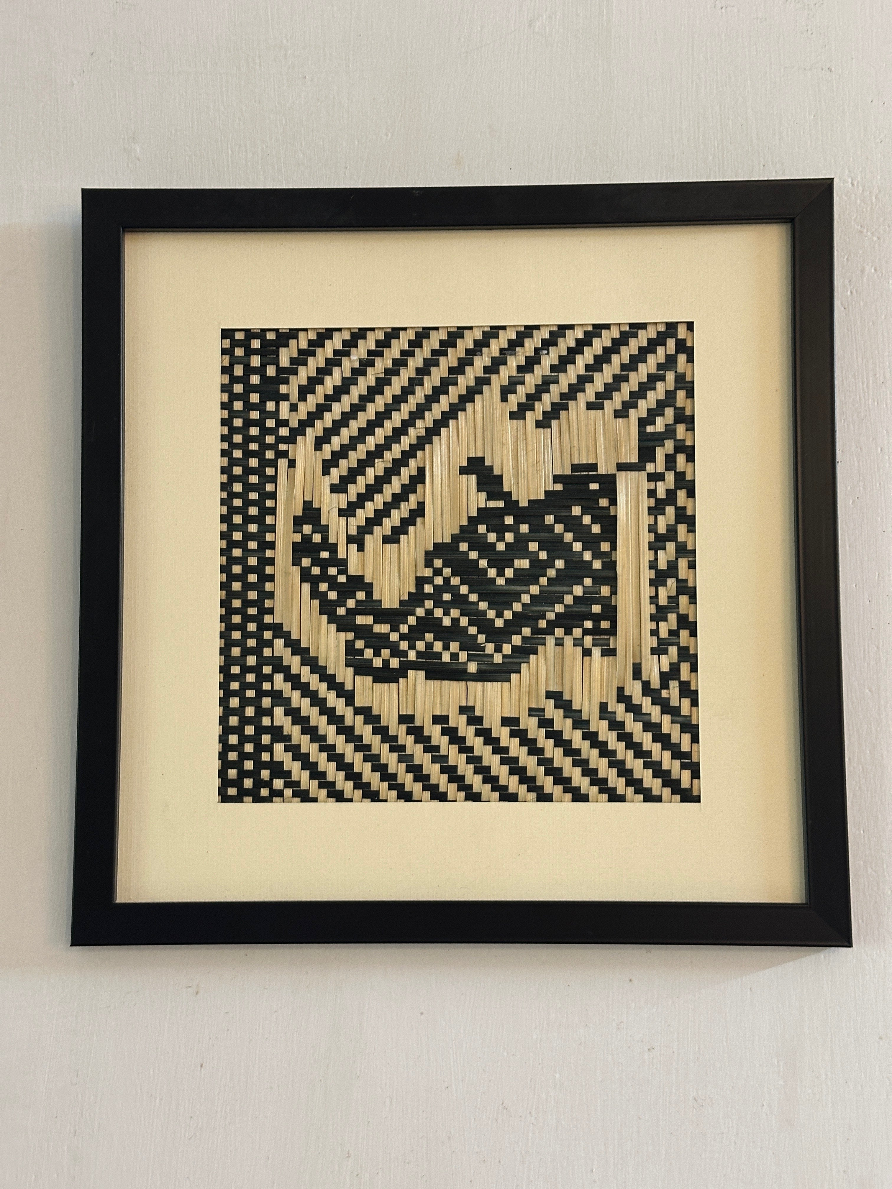 Handwoven Bamboo Rhino Wall Decor (Close Up)