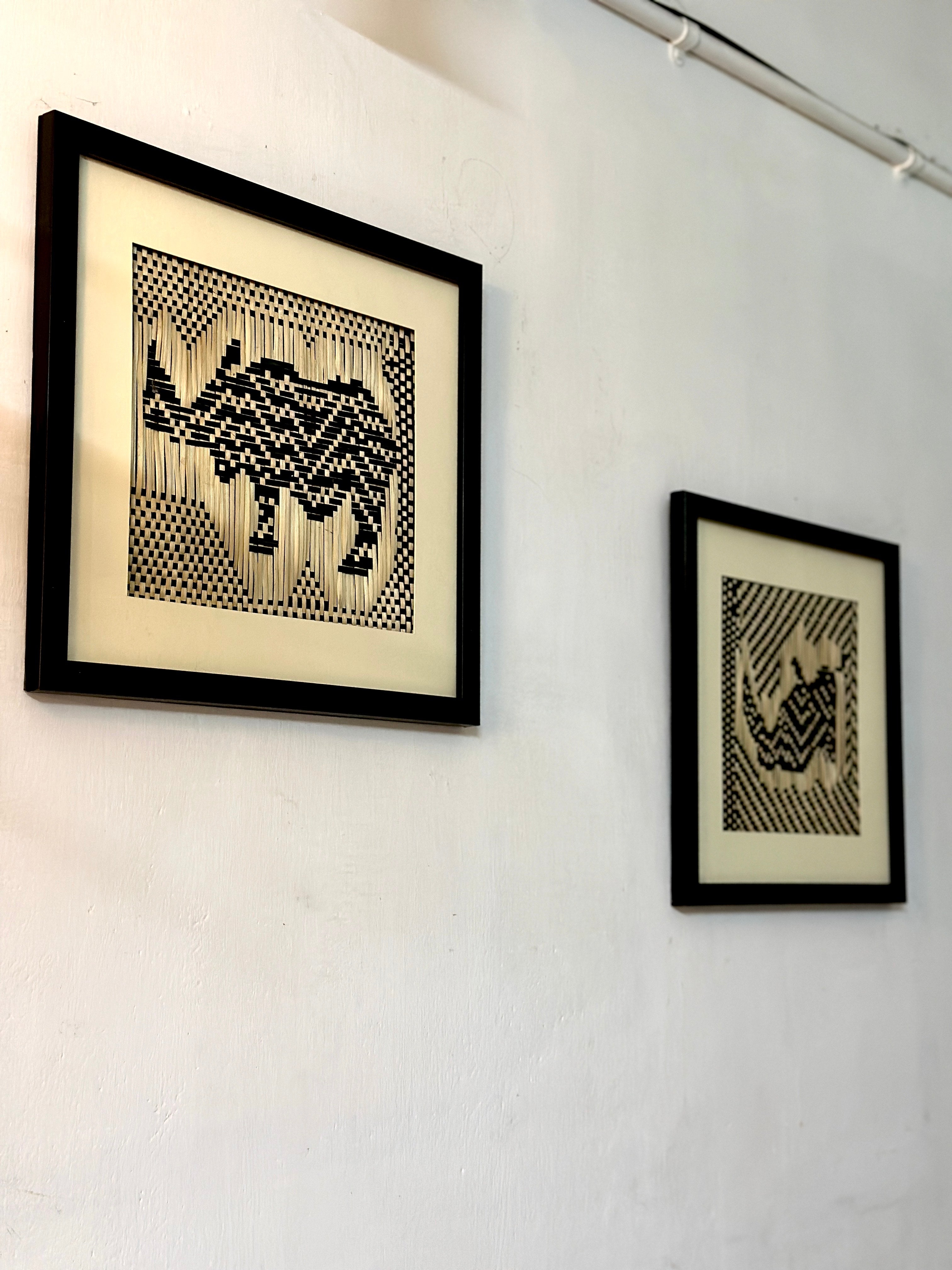 Handwoven Bamboo Rhino Wall Decor