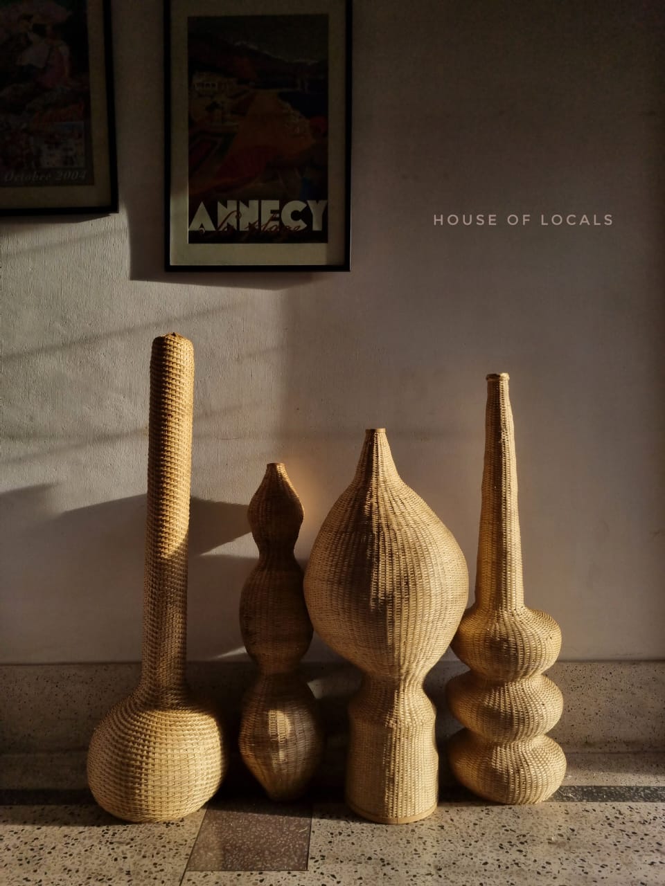 Handmade Weaved Bamboo Shrine Light Holder