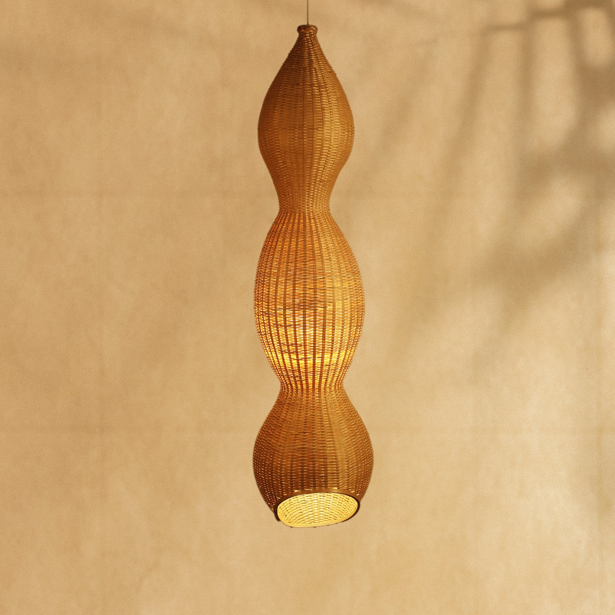 Handmade Bamboo Weaved Peas in a Pod Light Holder
