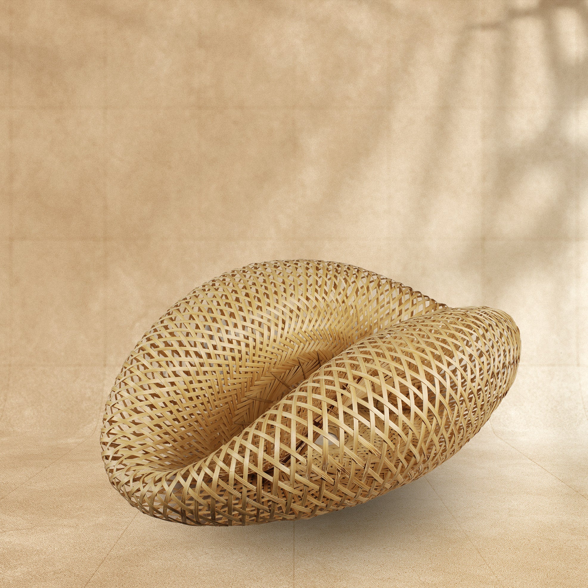 Bamboo Weaved Lemonade Curved Light Holder