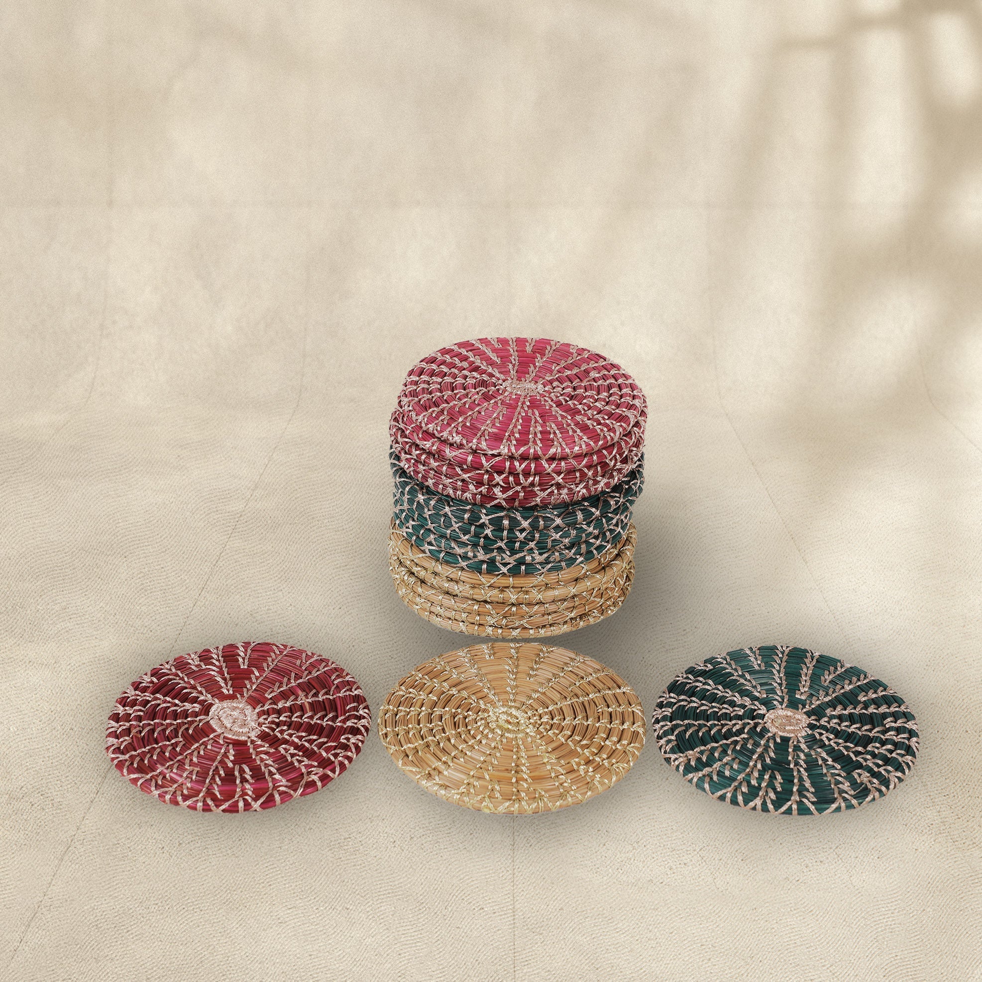 Handmade Pine Flat Coasters (Set of 6)