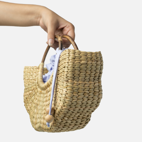 The Poppy Natural Bag (Lilac & Peach)