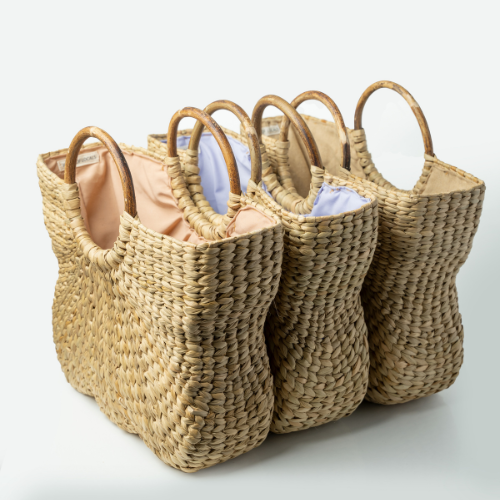 The Ringlet Natural Bag (Beige ,Lilac & Peach)