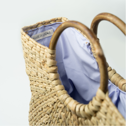 The Ringlet Natural Bag (Beige ,Lilac & Peach)