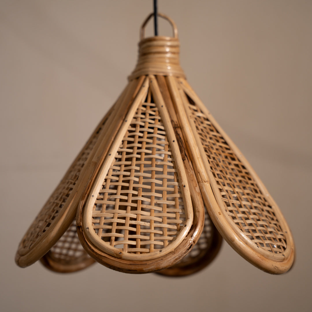 Handwoven Cane Flower Aura Light