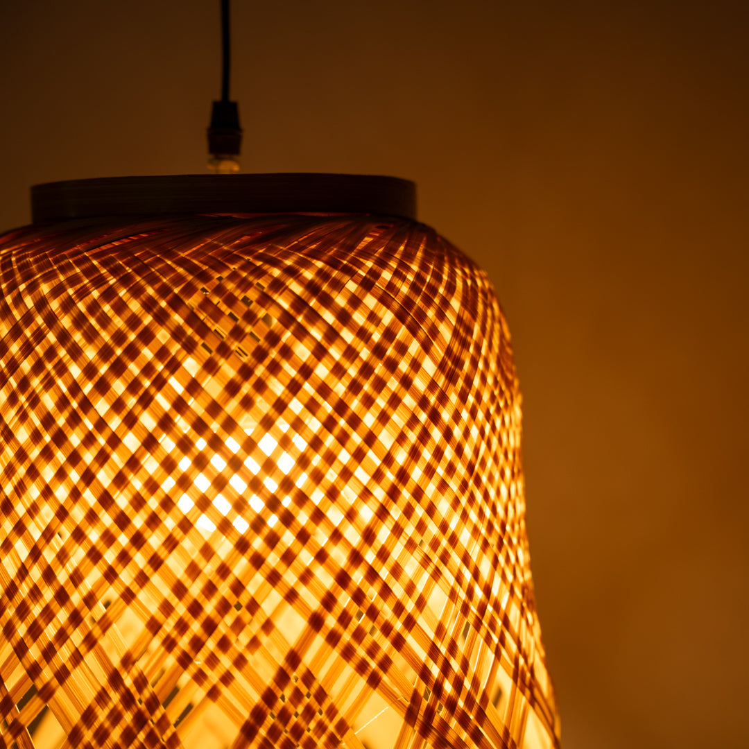 Handmade Bamboo Twirl Pendant light