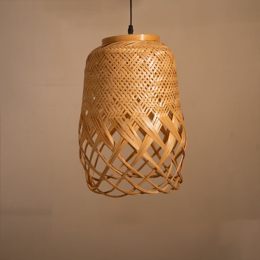 Handmade Bamboo Twirl Pendant light