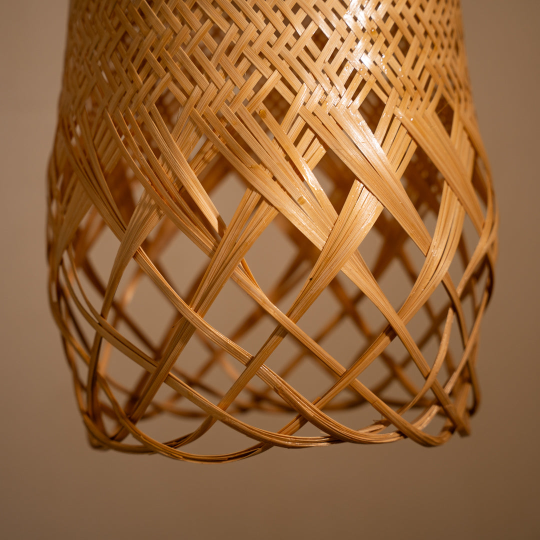 Handmade Bamboo Twirl Pendant light