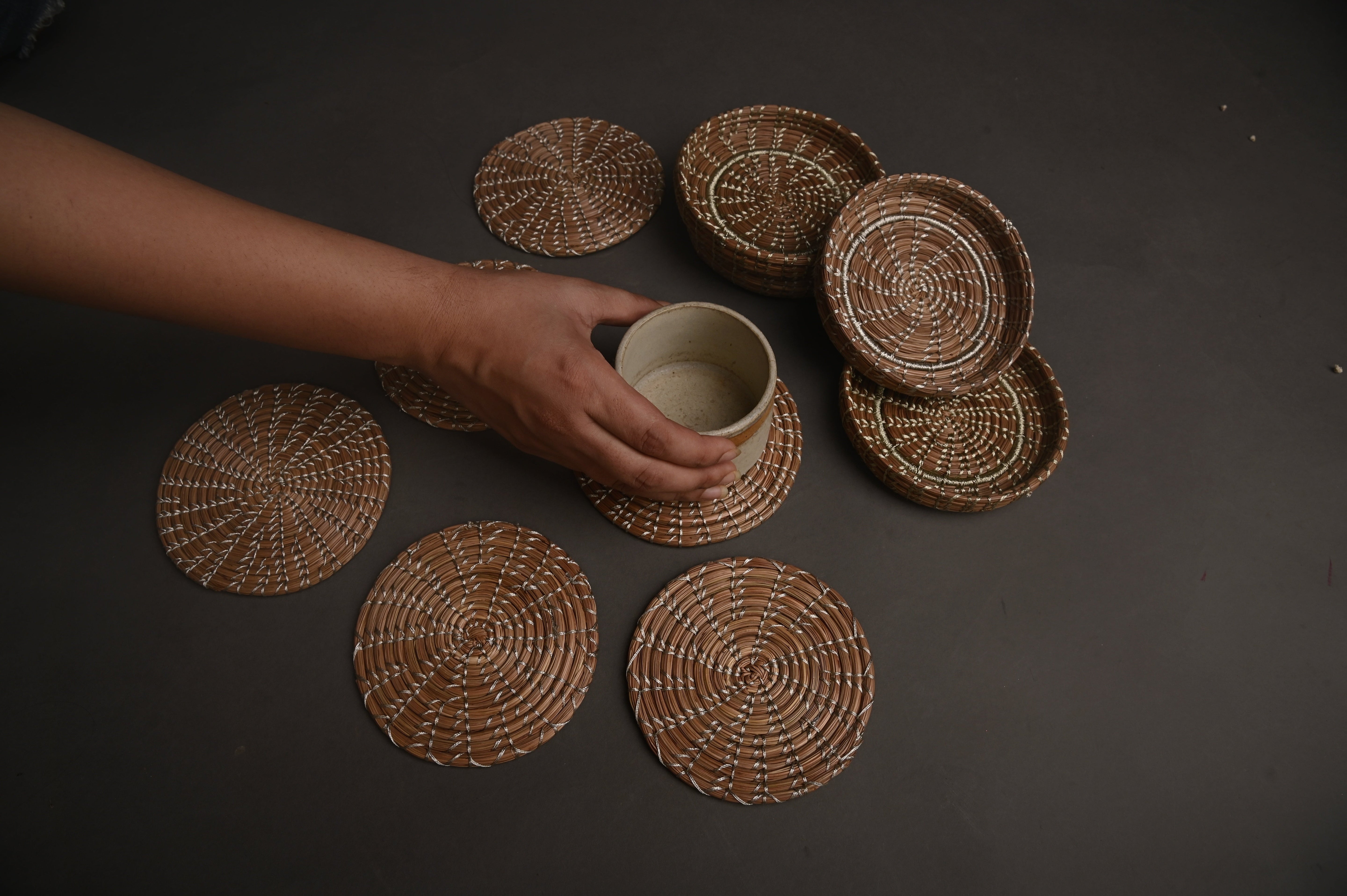 Handmade Pine Flat Coasters (Set of 6)