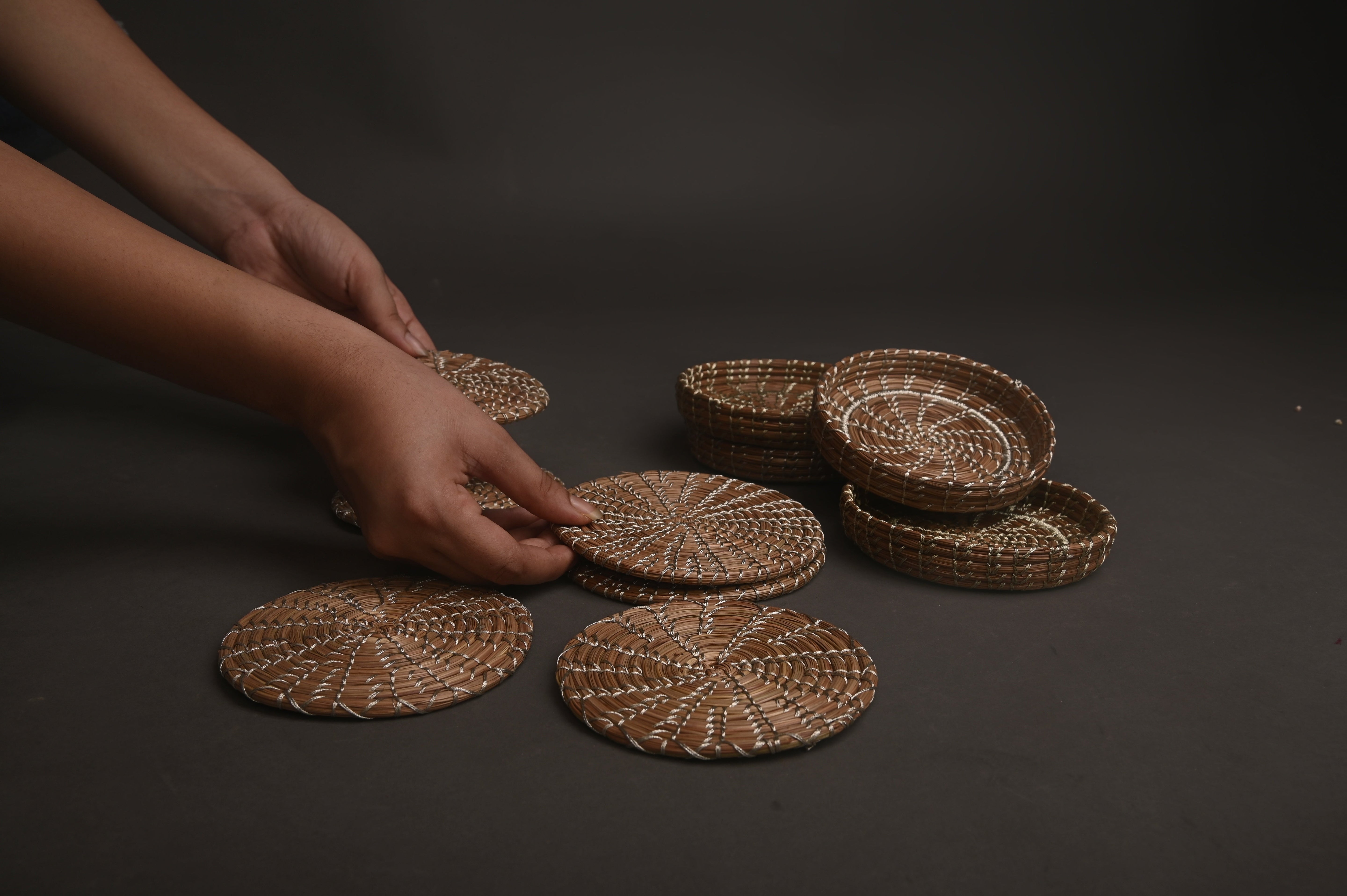 Handmade Pine Flat Coasters (Set of 6)