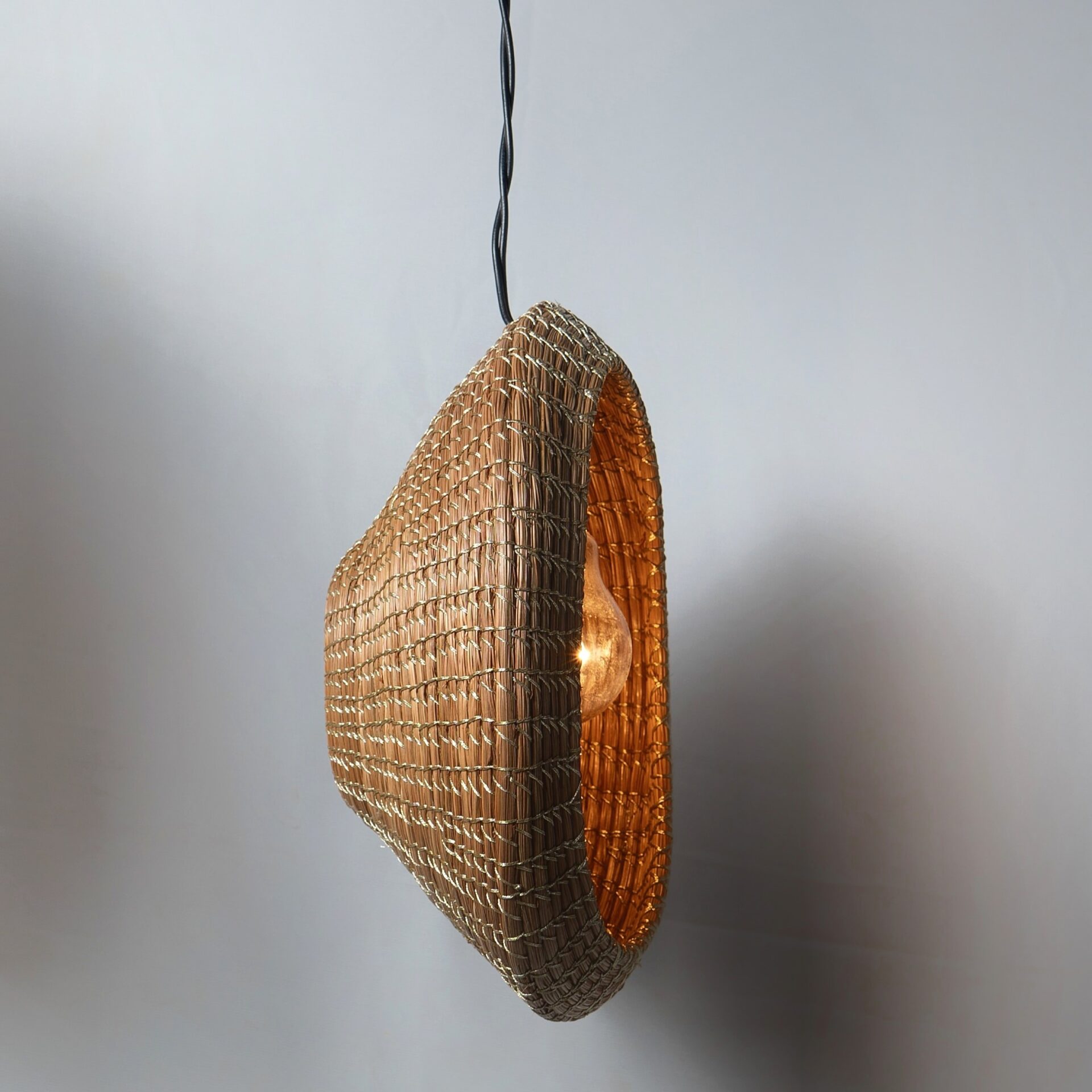 Handmade Weaved Pine Nest Shade – Ceiling Light Holder